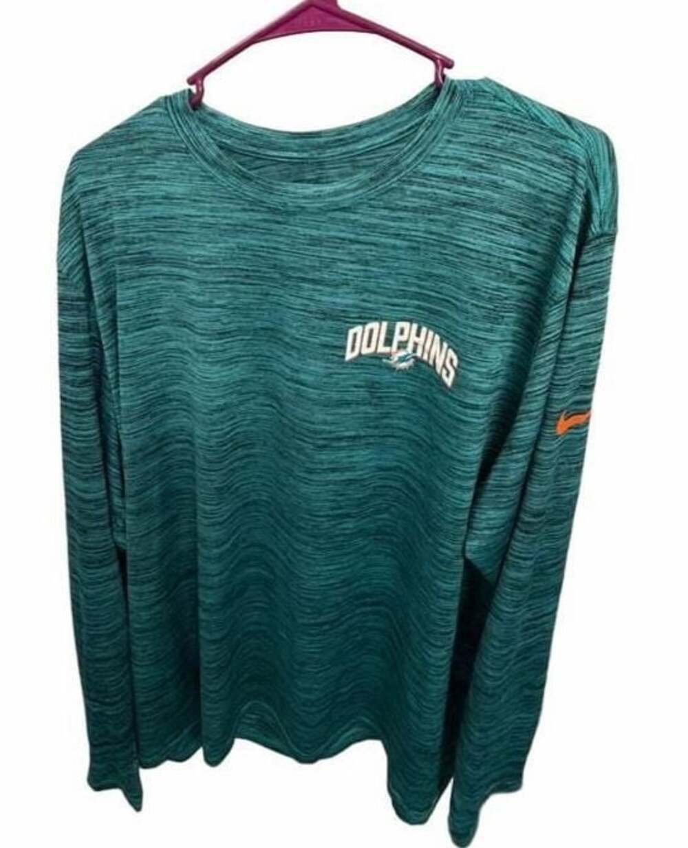 Nike Miami Dolphins Velocity Dri-FIT Long Sleeve Shirt Men’s XXL NFL